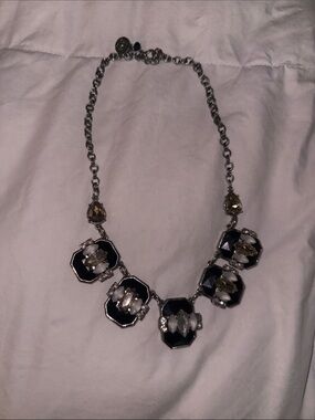 White House Black Market Black and Gold Statement Necklace